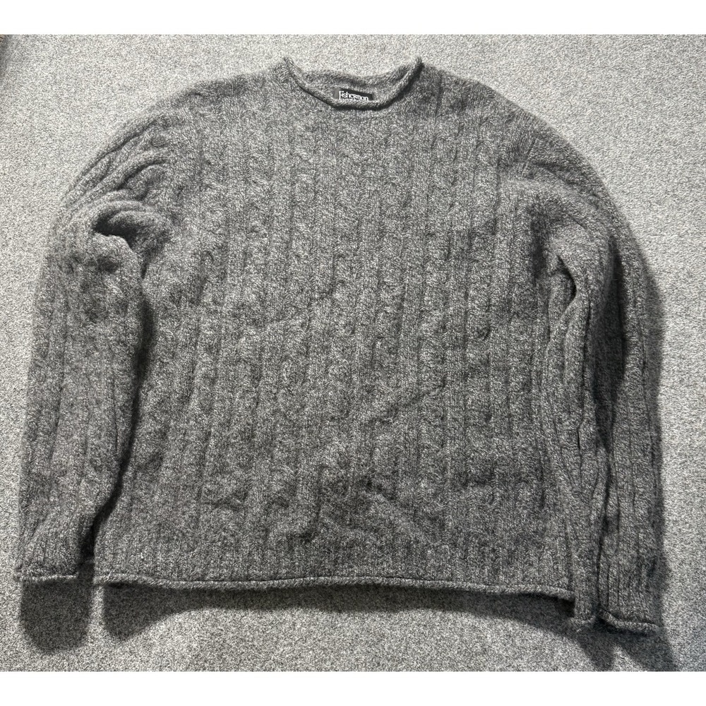 VTG Fisherman Out of‎ Ireland Cable Knit Womens XXL Sweater Wool Cashmere Gray